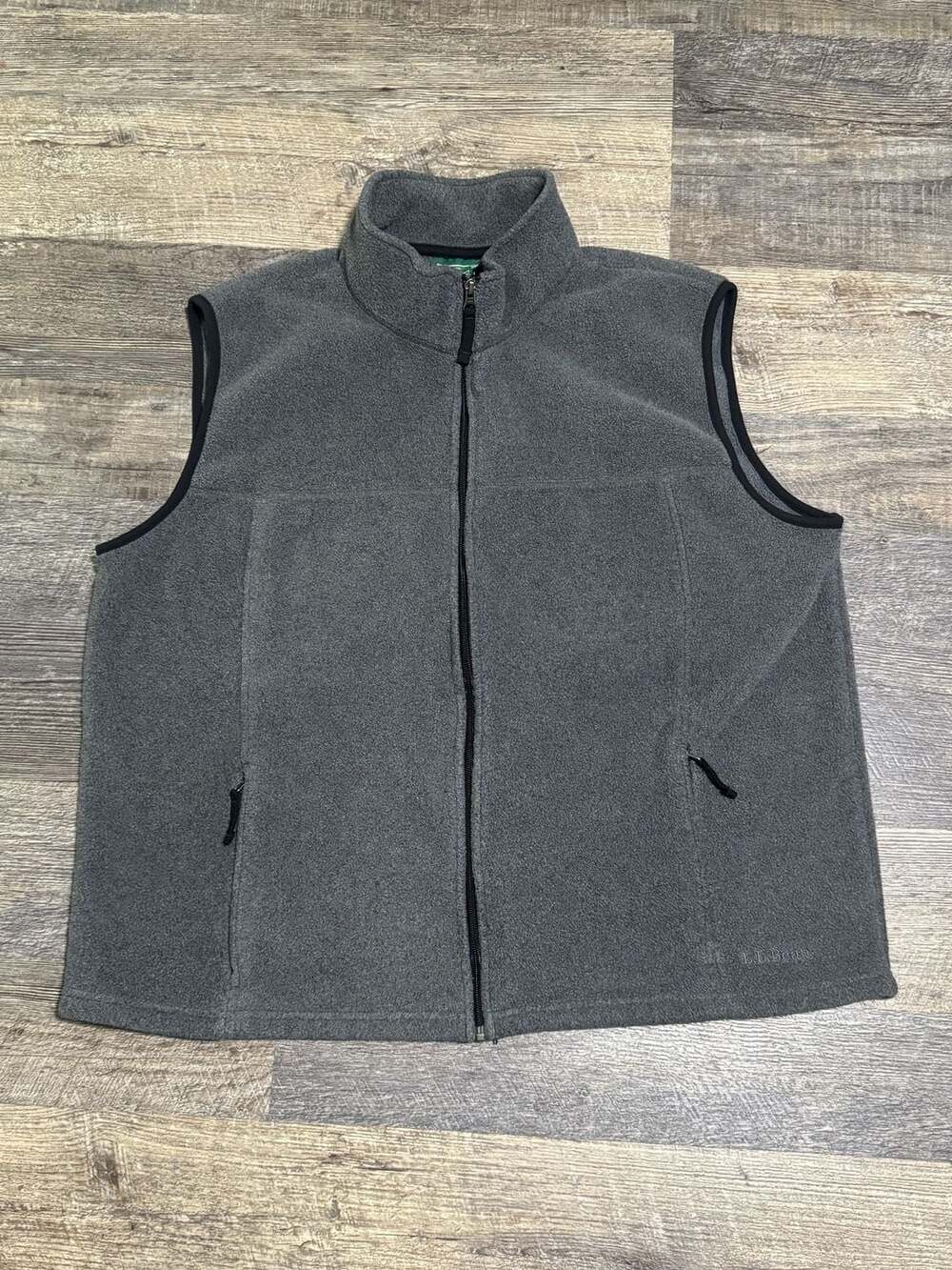 L.L. Bean Men's Gray Polartec Fleece Full Zip Vest Size XL Regular